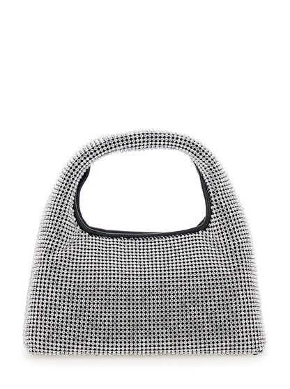 Metallic Handbag With Crystal Embellishments