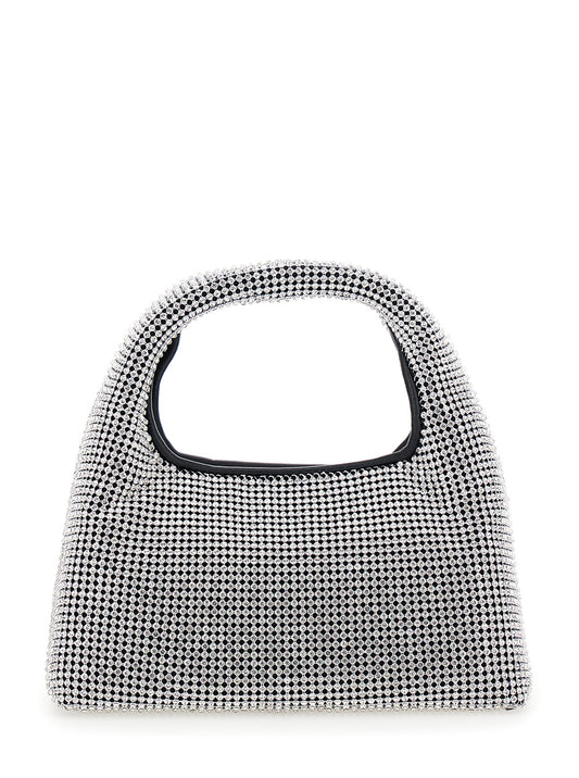 Metallic Handbag With Crystal Embellishments