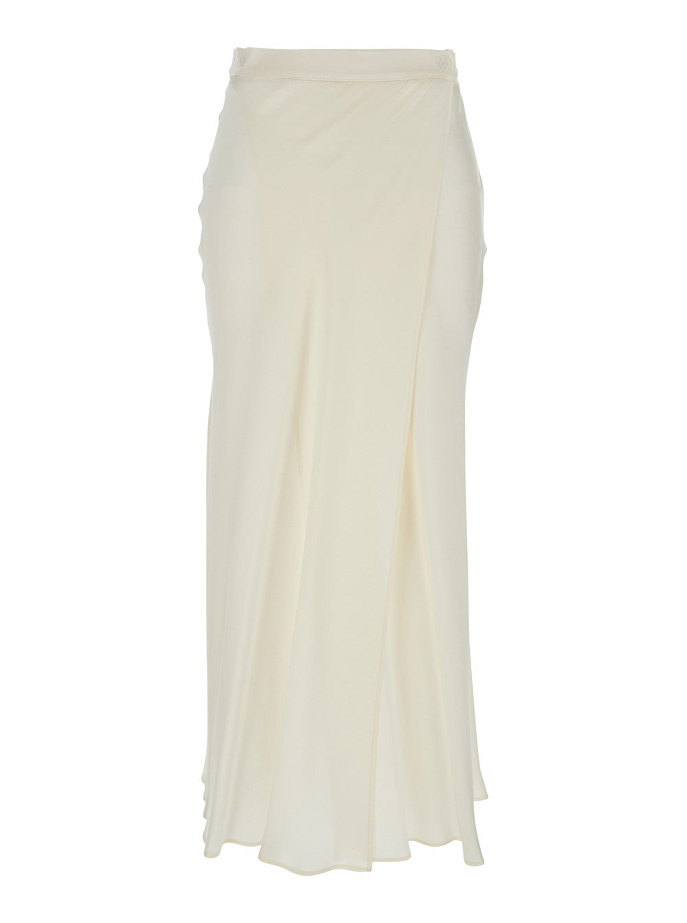 White Skirt With Wrap Design in Silk Blend