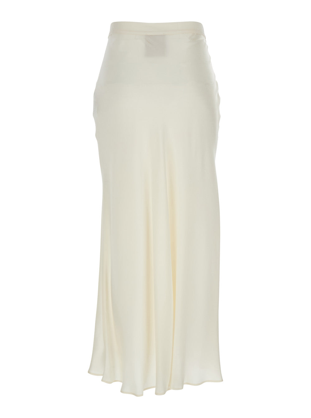 White Skirt With Wrap Design in Silk Blend