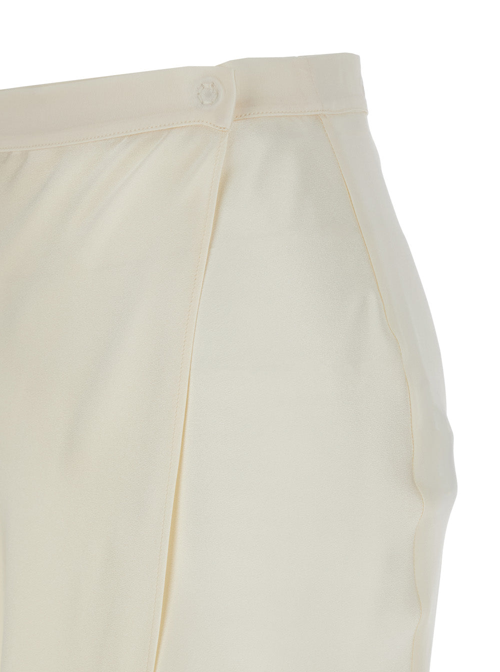 White Skirt With Wrap Design in Silk Blend