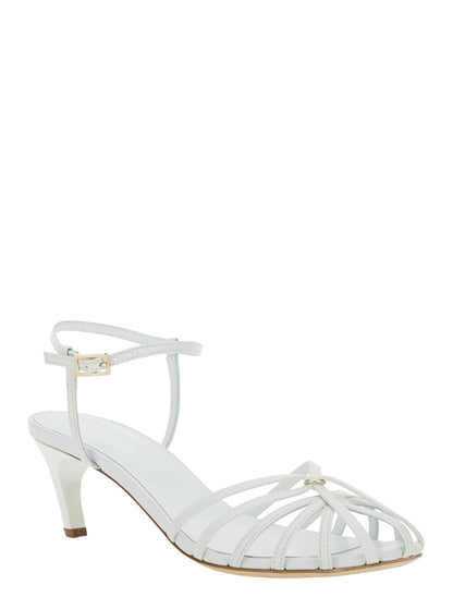 White Cage Design Heeled Sandals