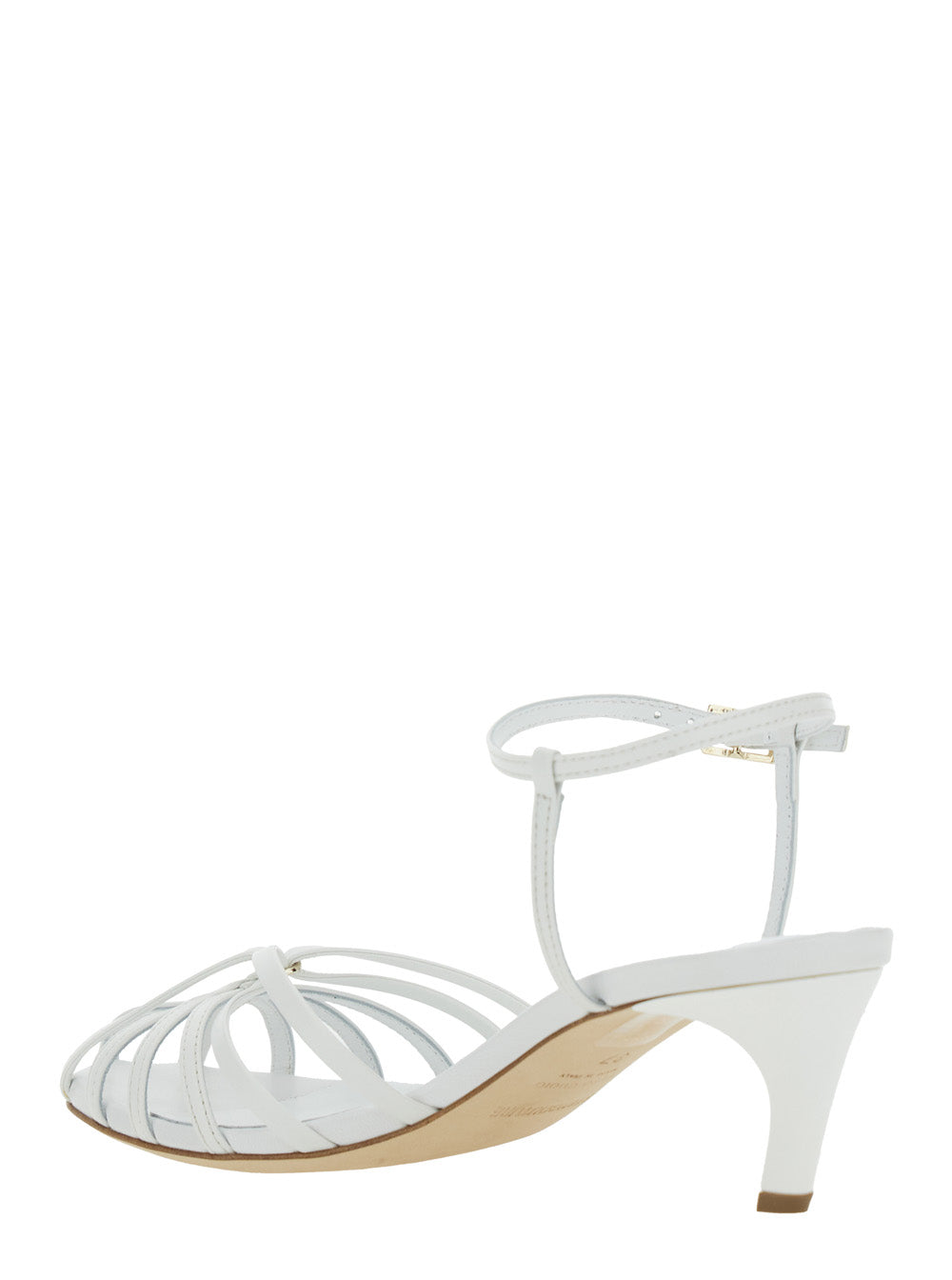 White Cage Design Heeled Sandals