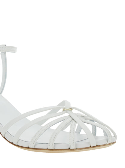 White Cage Design Heeled Sandals