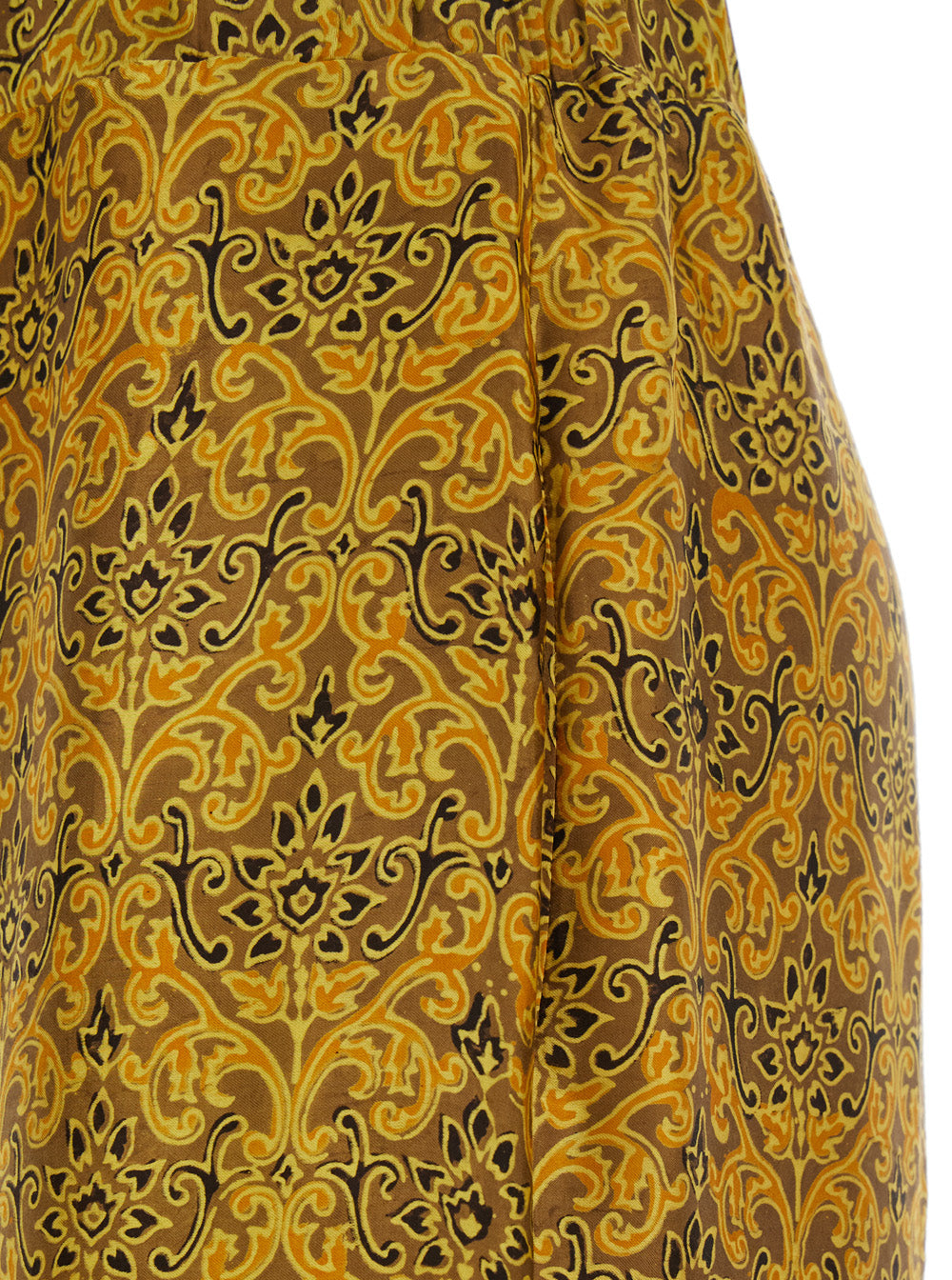 Multicolor Wide Leg Silk Pants