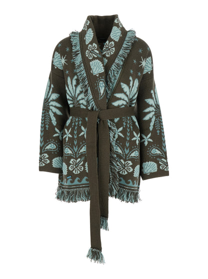 Cardigan Echoes of the Island Multicolour Wool