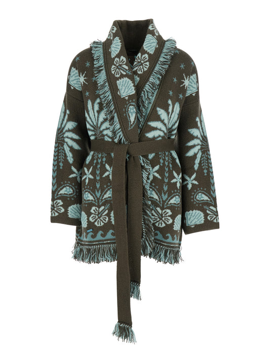 Cardigan Echoes of the Island Multicolour Wool