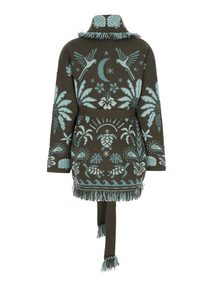 Cardigan Echoes of the Island Multicolour Wool