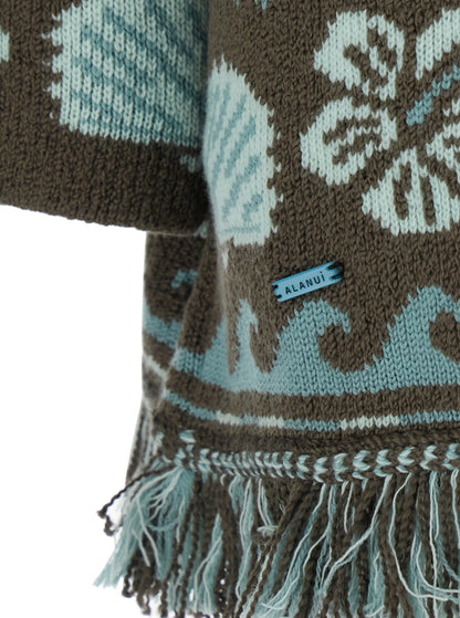 Cardigan Echoes of the Island Multicolour Wool