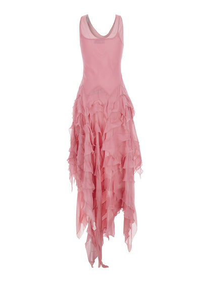 Long Chiffon Dress Pink