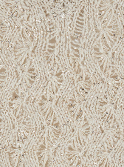V-Neck Vest in Beige Silk-Linen