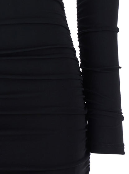 Off-Shoulder Dress With Ruffles — Black