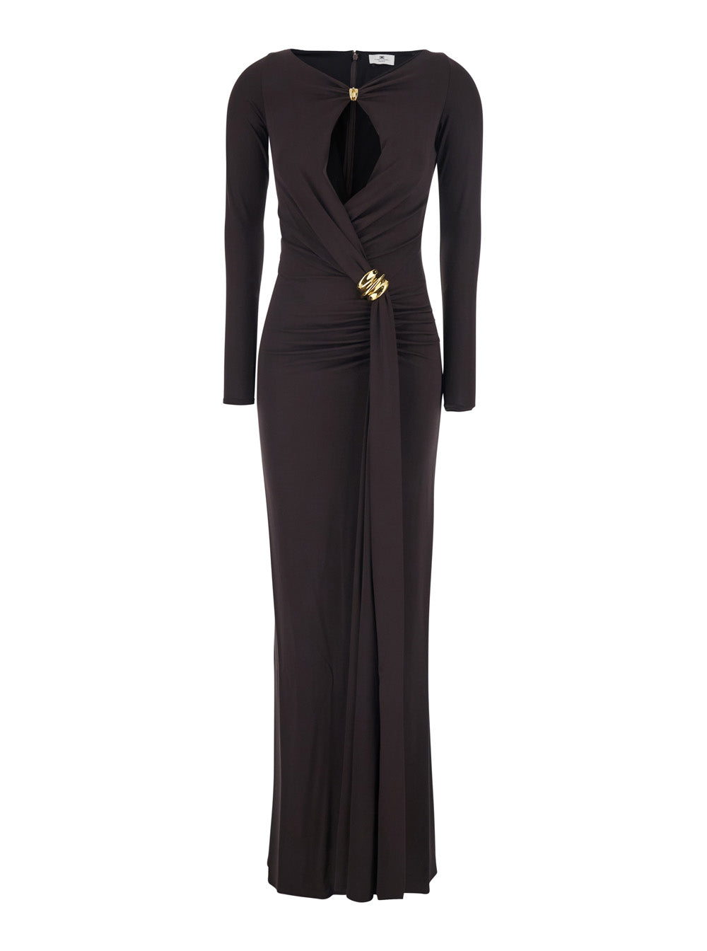Long Dress ABR1461E2 Brown Viscose