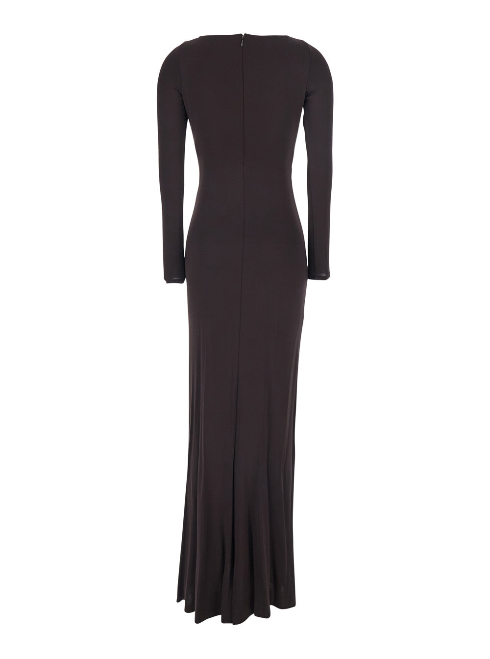 Long Dress ABR1461E2 Brown Viscose