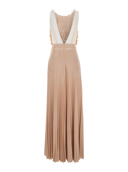Long Dress Beige Viscose Blend