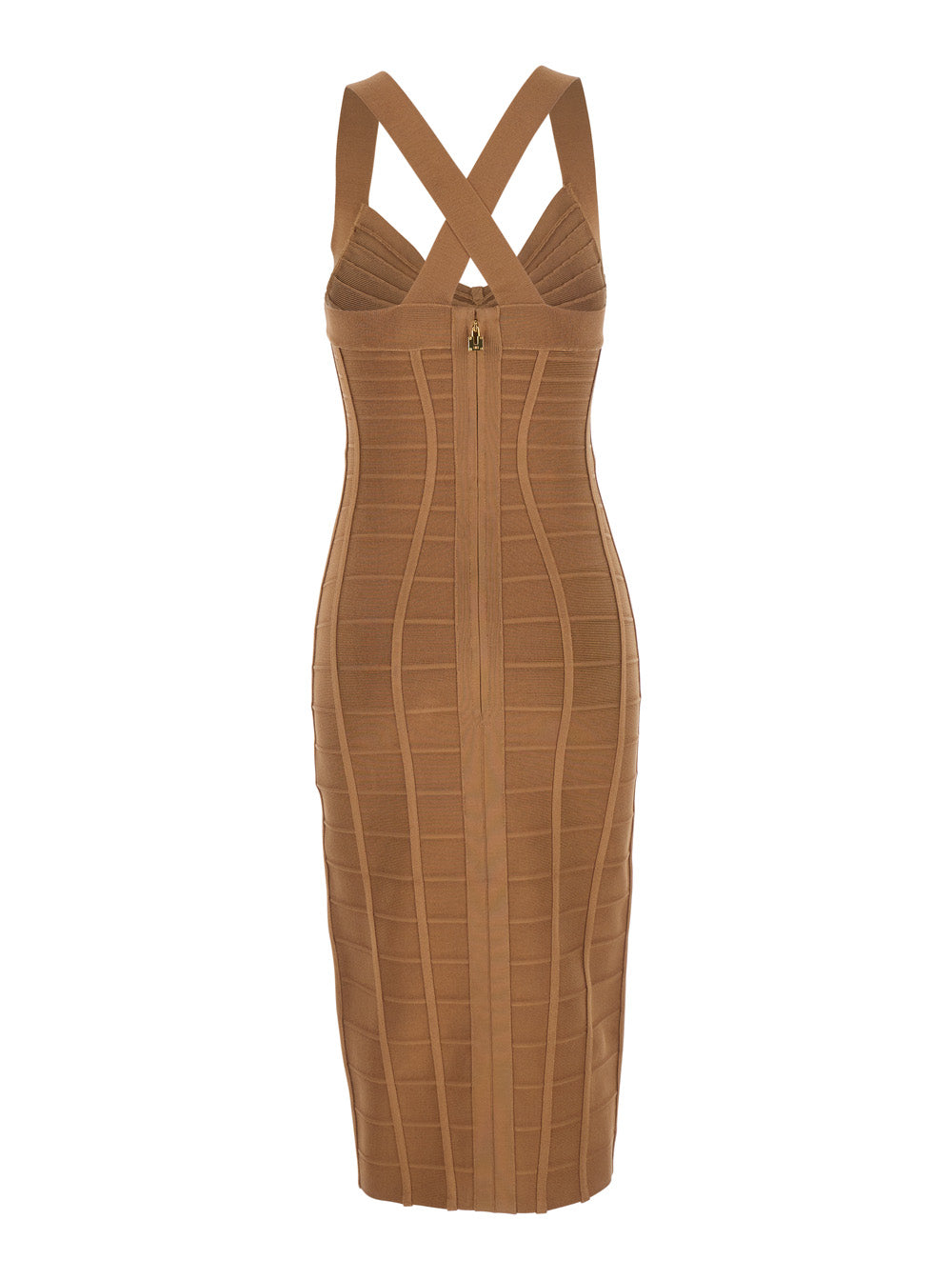 Sheath Dress Beige Viscose
