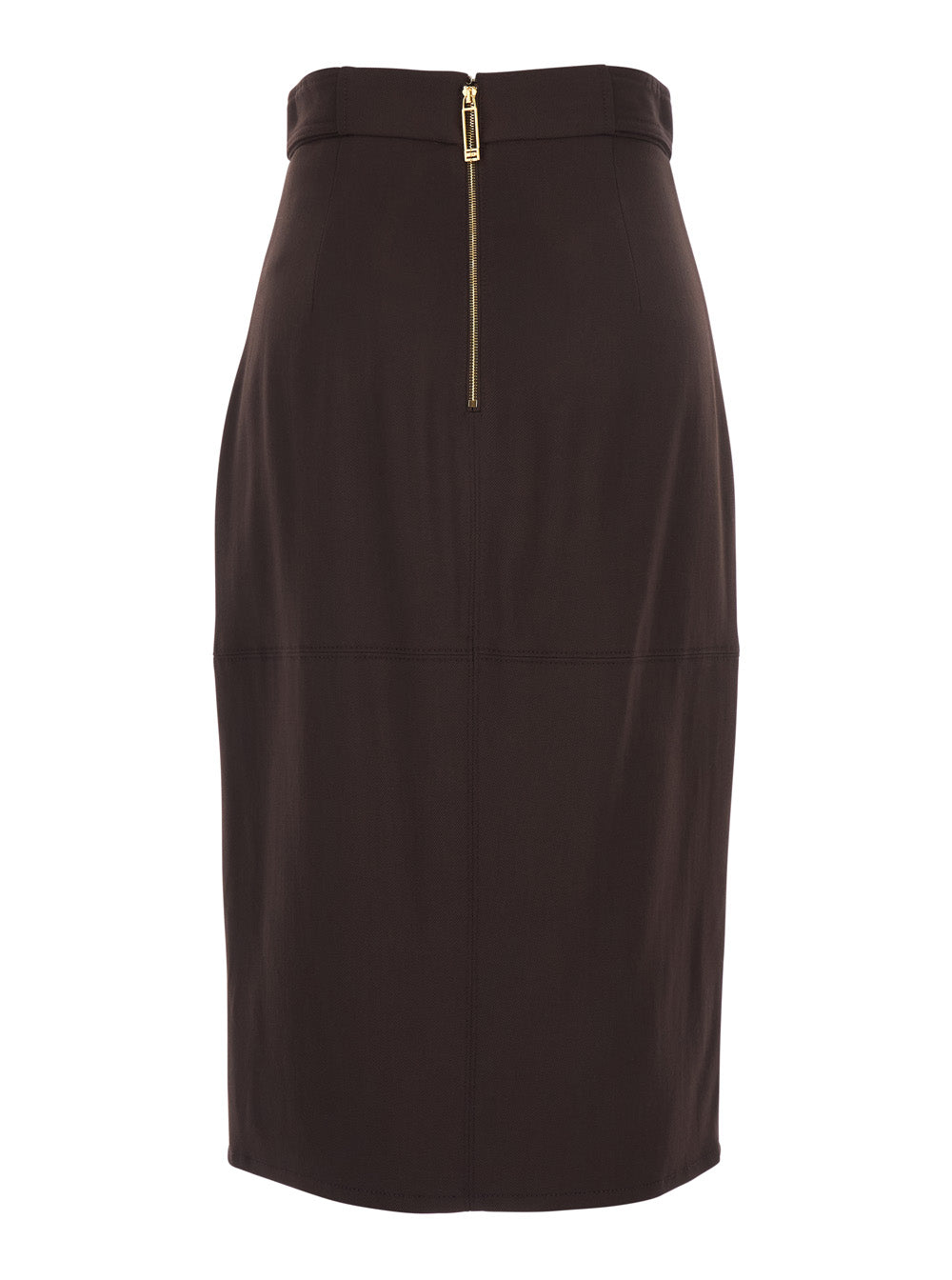 Dress With Bow Belt Brown Viscose
