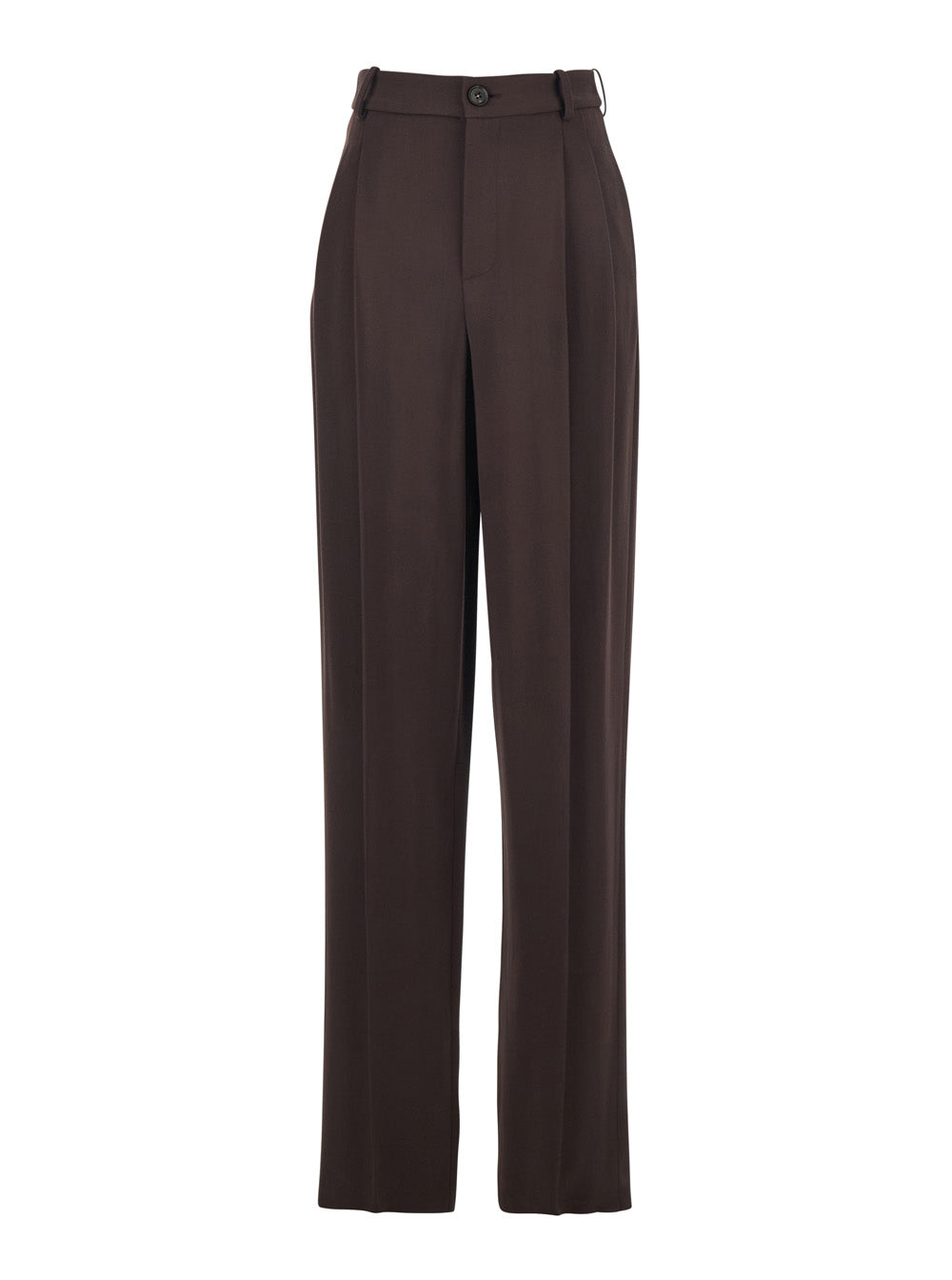 Trousers, Brown Stretch Viscose