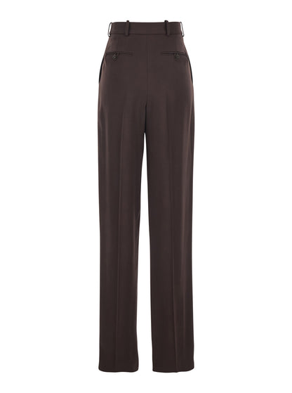 Trousers, Brown Stretch Viscose