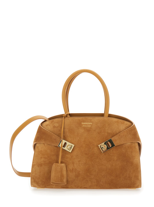 Handbag Hug Small Suede Beige