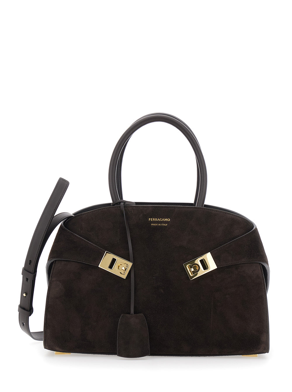 Handbag Hug Piccola Brown Suede