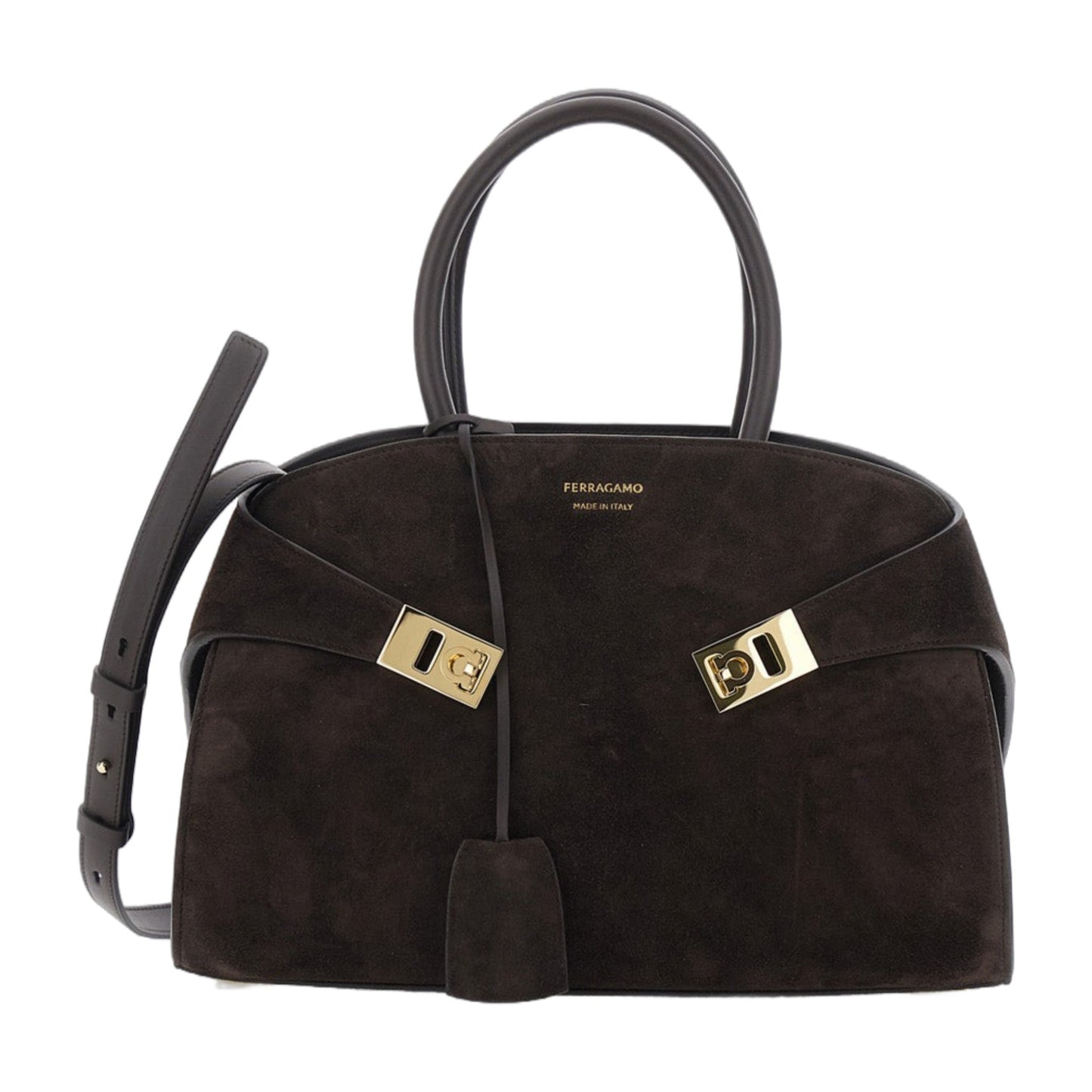 Handbag Hug Piccola Brown Suede