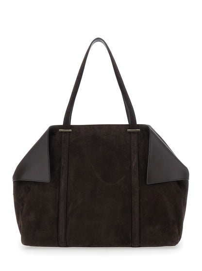 Tote Bag Brown Suede