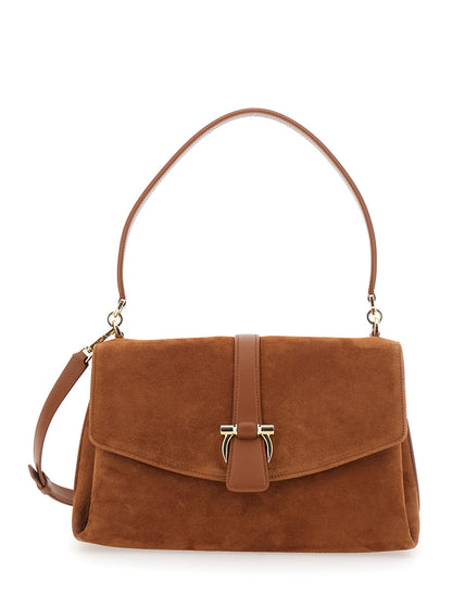 Crossbody Bag Brown Suede