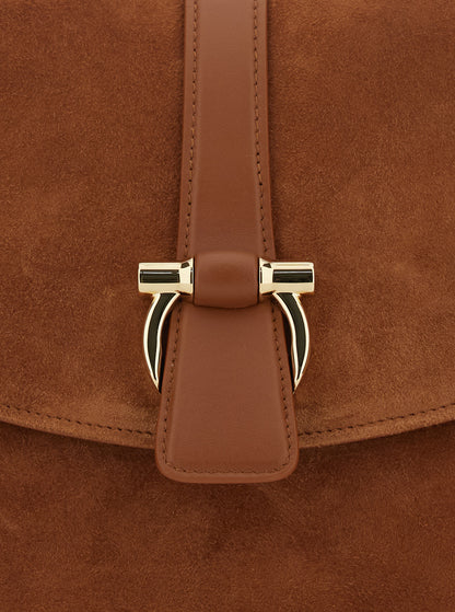 Crossbody Bag Brown Suede