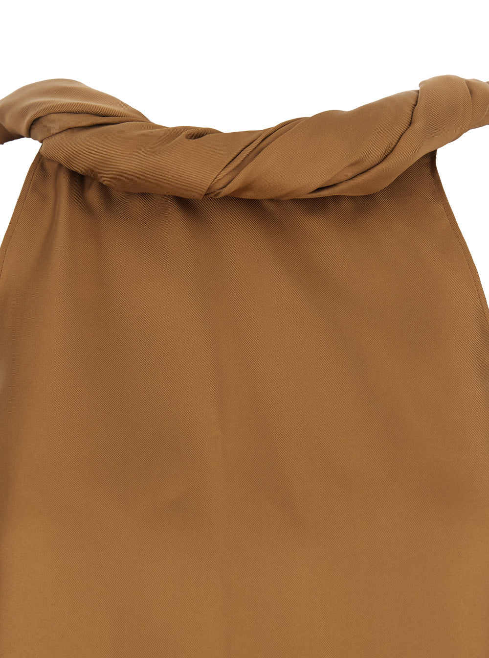 Top Twisted Collar Brown Silk