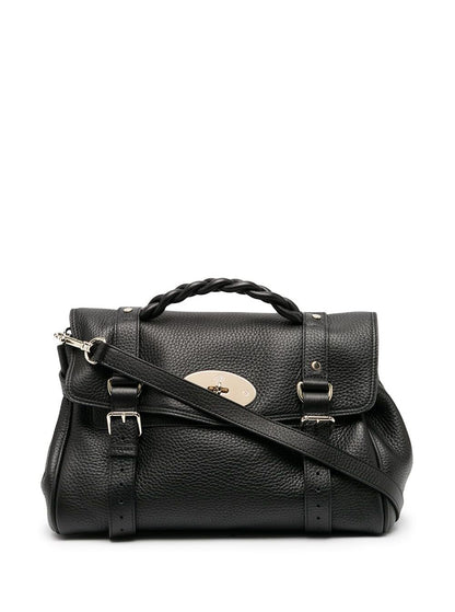 Handbag Alexa Black Pebbled Leather