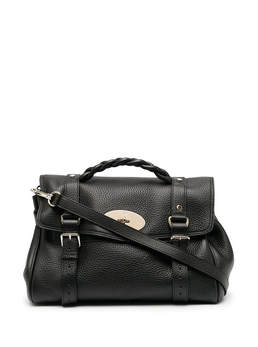 Handbag Alexa Black Pebbled Leather
