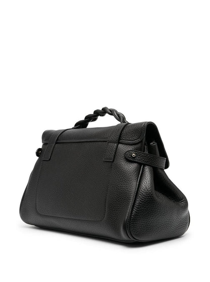 Handbag Alexa Black Pebbled Leather