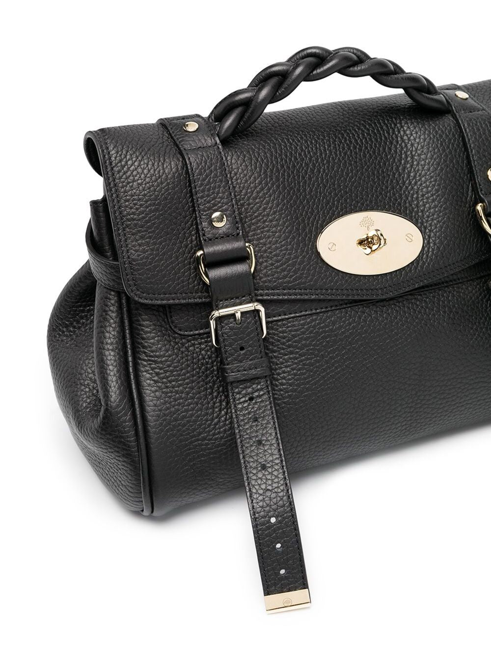 Handbag Alexa Black Pebbled Leather
