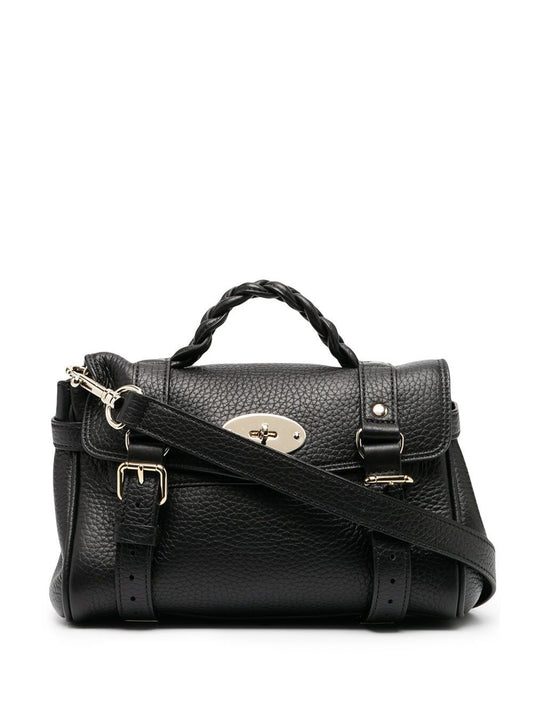 Handbag Alexa Mini Black Pebbled Leather