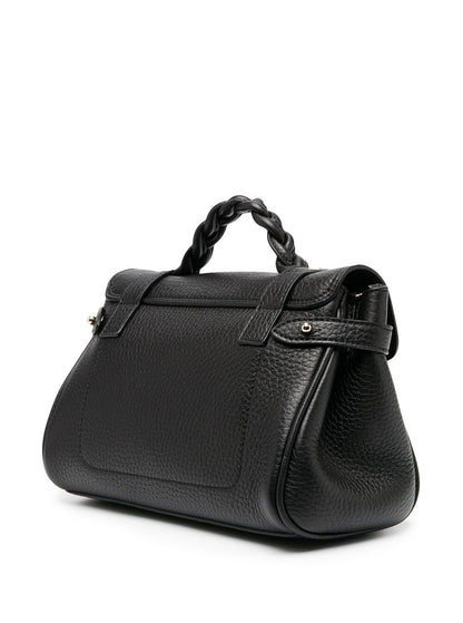 Handbag Alexa Mini Black Pebbled Leather