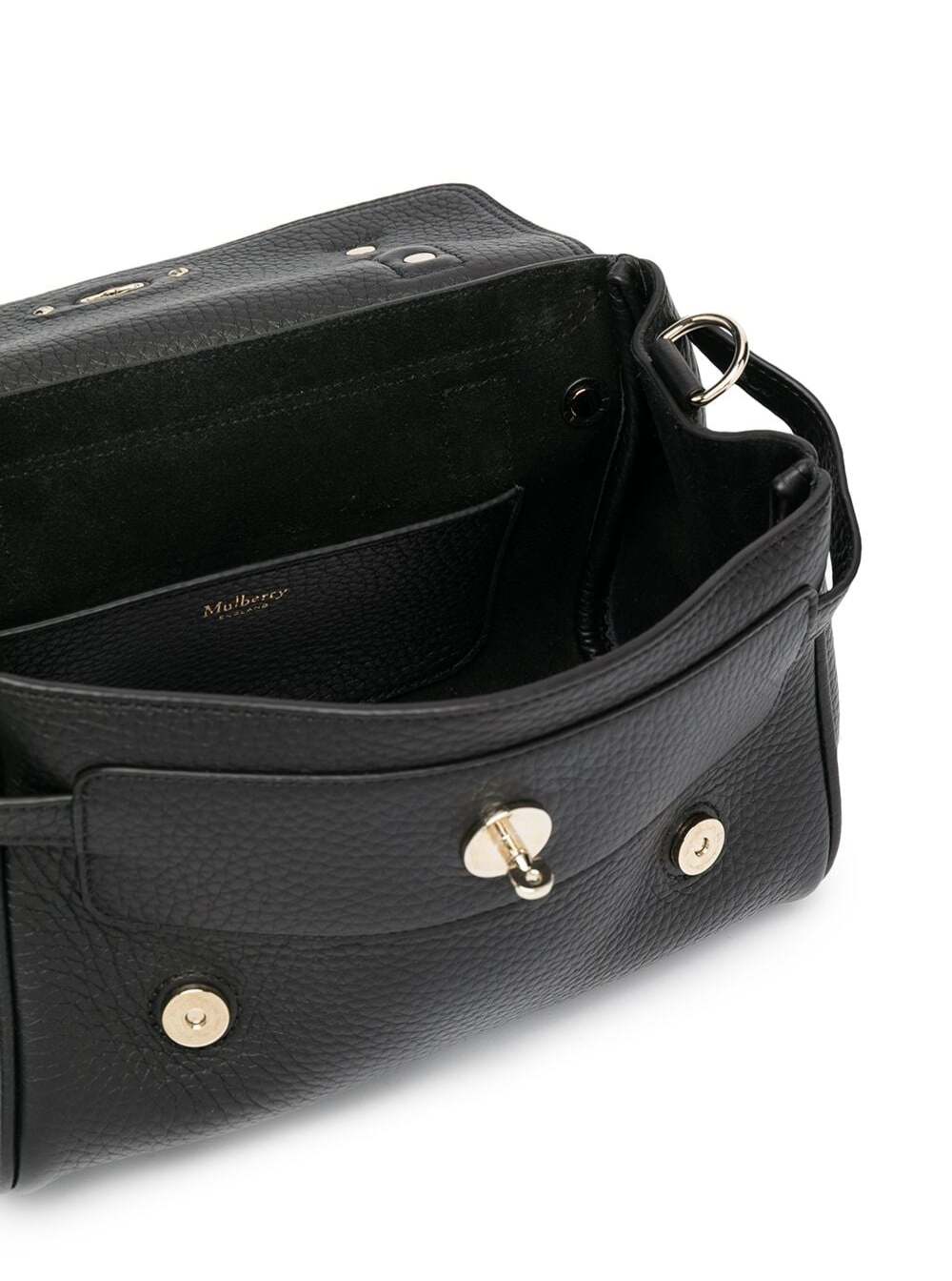 Handbag Alexa Mini Black Pebbled Leather