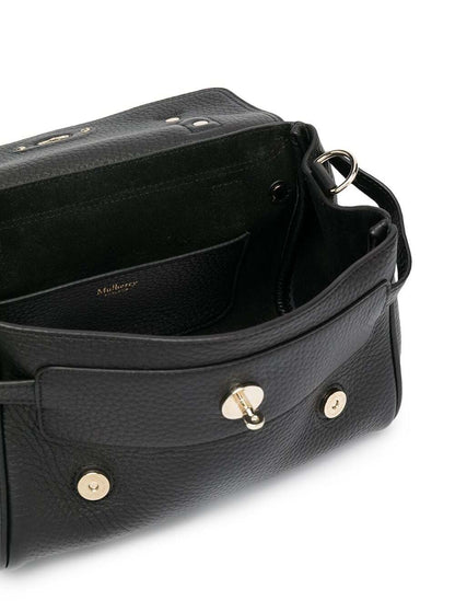 Handbag Alexa Mini Black Pebbled Leather