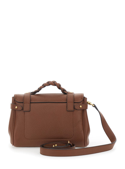 Handbag Alexa Mini Brown Hammered Leather