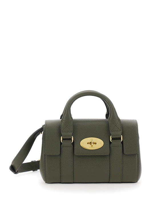 Handbag Bayswater Mini Green Pebbled Leather