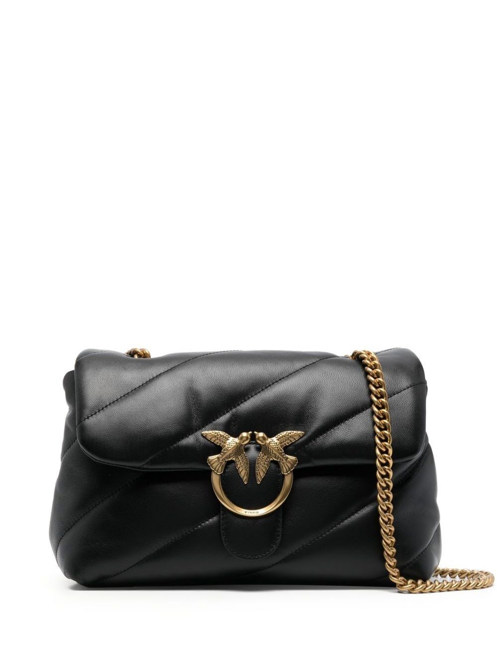 Shoulder Bag Love Classic Puff Black Leather