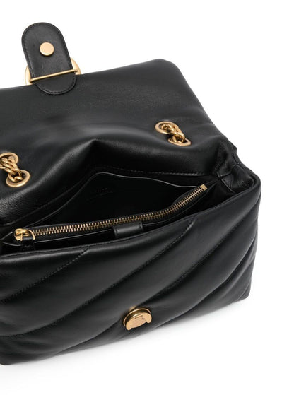 Shoulder Bag Love Classic Puff Black Leather