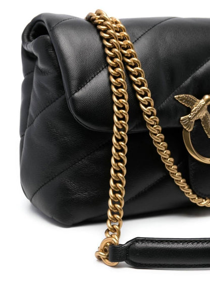 Shoulder Bag Love Classic Puff Black Leather