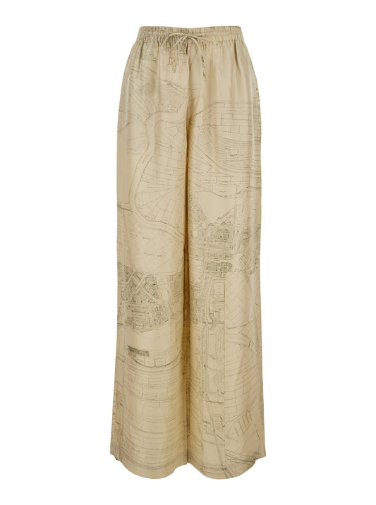 Trousers Silk Beige