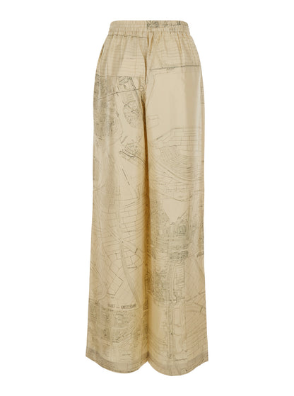 Trousers Silk Beige