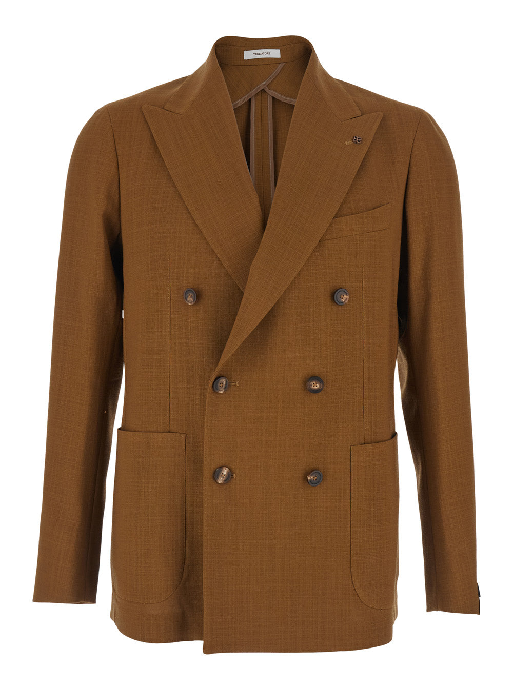 Double-Breasted Jacket in Brown Wool