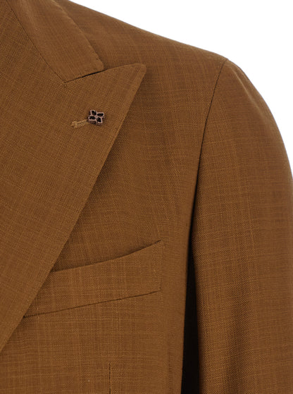 Double-Breasted Jacket in Brown Wool