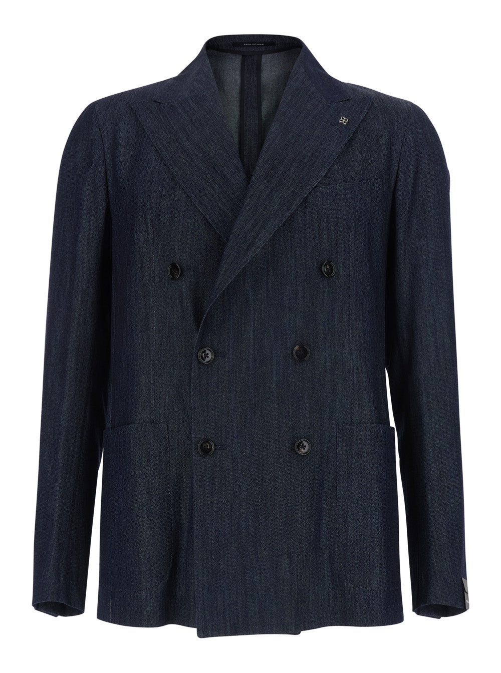 Double-Breasted Denim Jacket Blue