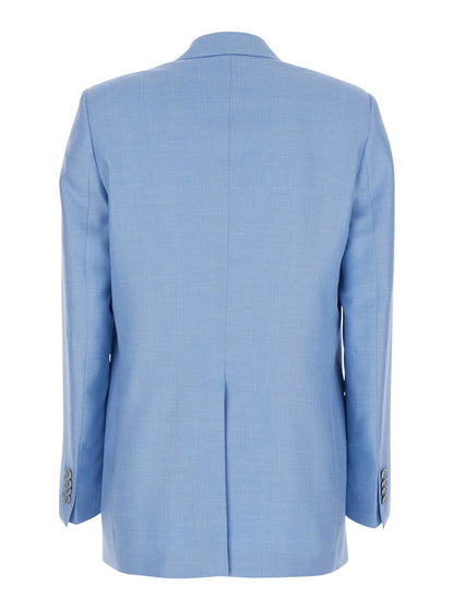 Double-Breasted Jacket Jasmine Light Blue Wool