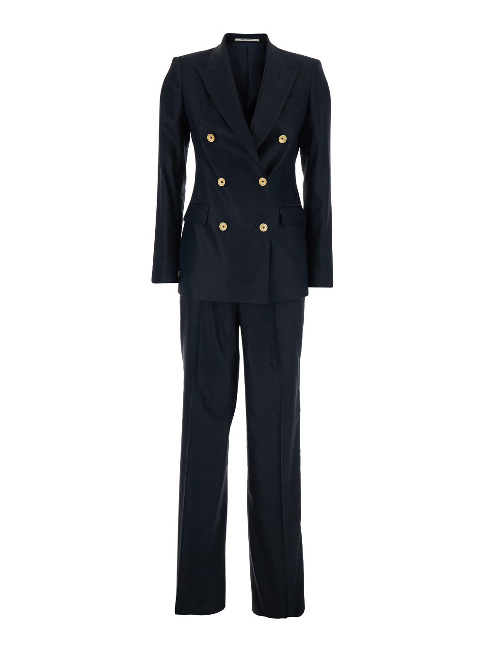 Double-Breasted Suit Linen-Blend Blue